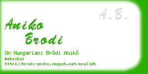 aniko brodi business card