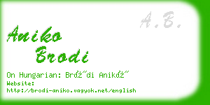 aniko brodi business card